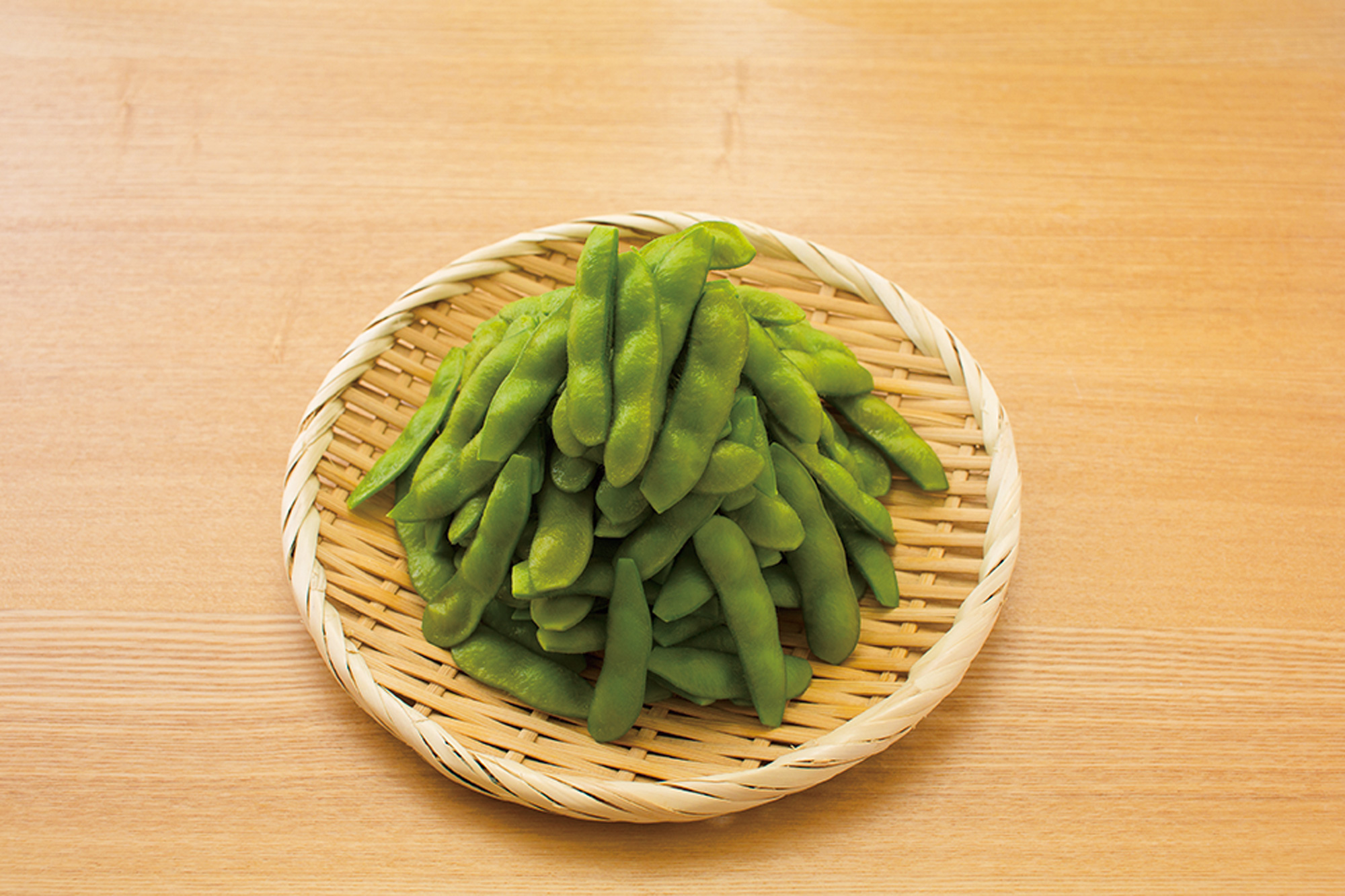 ザルに取った枝豆